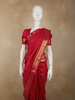 Queen Pink Checked Zari Woven Design Pure Kanchipuram Silk Saree with Zari Border