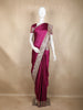 Queen Pink Designed Border Satin Saree