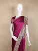 Queen Pink Designed Border Satin Saree