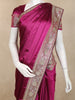 Queen Pink Designed Border Satin Saree