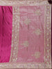 Queen Pink Designed Border Satin Saree