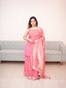 Queen Pink Dotted Design Silk Palazzo Suit