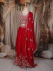 Queen Pink Floral Beads and Zari Embroidered Design Georgette Lehenga with Dupatta