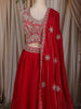 Queen Pink Floral Beads and Zari Embroidered Design Georgette Lehenga with Dupatta