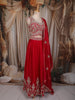 Queen Pink Floral Beads and Zari Embroidered Design Georgette Lehenga with Dupatta