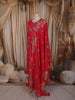 Queen Pink Floral Butta Printed Design Cotton Salwar Suit with Dupatta