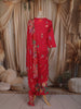 Queen Pink Floral Butta Printed Design Cotton Salwar Suit with Dupatta
