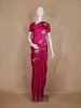 Queen Pink Floral Design Semi Banarasi Saree