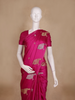 Queen Pink Floral Design Semi Banarasi Saree