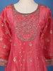 Queen Pink Floral Design Silk Palazzo Suit - Diadem