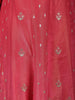 Queen Pink Floral Design Silk Palazzo Suit - Diadem
