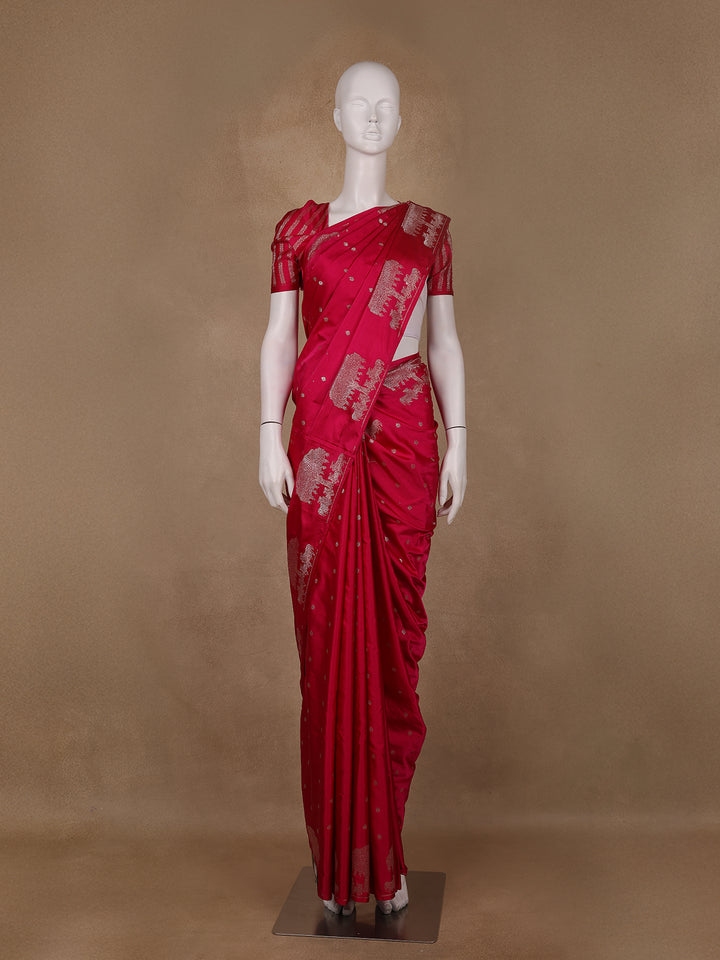 Queen Pink Butta Design Tussar Silk Saree - Diadem