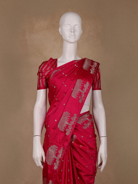 Queen Pink Butta Design Tussar Silk Saree - Diadem