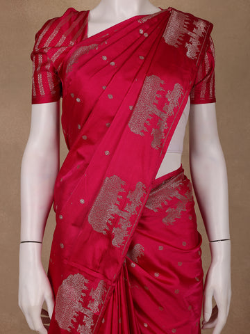 Queen Pink Butta Design Tussar Silk Saree - Diadem