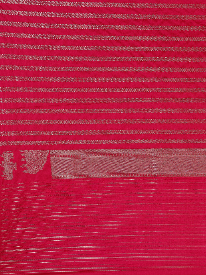 Queen Pink Butta Design Tussar Silk Saree - Diadem