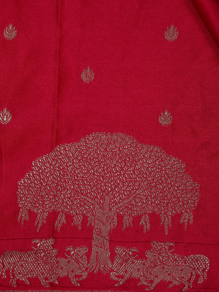 Queen Pink Butta Design Tussar Silk Saree - Diadem