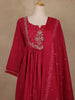 Queen Pink Floral Embroidered Cotton Salwar Suit With Dupatta