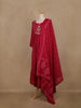 Queen Pink Floral Embroidered Cotton Salwar Suit With Dupatta