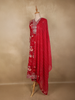 Queen Pink Floral Embroidered Design Cotton Straight Cut Salwar Suit with Dupatta