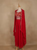Queen Pink Floral Embroidered Design Georgette Palazzo Suit with Dupatta