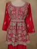 Queen Pink Floral Embroidered Design Georgette Peplum Palazzo Suit with Dupatta