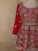 Queen Pink Floral Embroidered Design Georgette Peplum Palazzo Suit with Dupatta