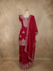 Queen Pink Floral Embroidered Design Organza Palazzo Suit with Dupatta