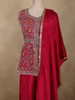 Queen Pink Floral Embroidered Design Silk Palazzo Suit with Dupatta