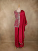 Queen Pink Floral Embroidered Design Silk Palazzo Suit with Dupatta