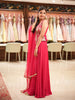 Queen Pink Floral Embroidered Georgette Palazzo Suit