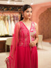 Queen Pink Floral Embroidered Georgette Palazzo Suit