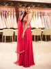 Queen Pink Floral Embroidered Georgette Palazzo Suit