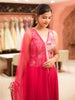 Queen Pink Floral Embroidered Georgette Palazzo Suit