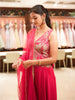 Queen Pink Floral Embroidered Georgette Palazzo Suit