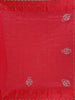 Queen Pink Floral Embroidered Raw Silk Saree