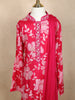 Queen Pink Floral Printed Cotton Kids Salwar Suit With Dupatta