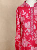 Queen Pink Floral Printed Cotton Kids Salwar Suit With Dupatta