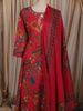 Queen Pink Floral Printed Design Cotton Anarkali Salwar Suit with Dupatta