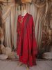 Queen Pink Floral Printed Design Cotton Anarkali Salwar Suit with Dupatta