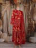Queen Pink Floral Printed Design Cotton Anarkali Salwar Suit with Dupatta