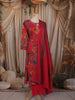 Queen Pink Floral Printed Design Cotton Anarkali Salwar Suit with Dupatta