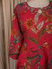 Queen Pink Floral Printed Design Cotton Anarkali Salwar Suit with Dupatta