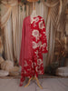 Queen Pink Floral Printed Design Cotton Anarkali Salwar Suit with Dupatta