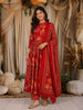 Queen Pink Floral Printed Design Cotton Anarkali Salwar Suit with Dupatta