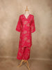 Queen Pink Floral Printed Design Cotton Co-ord Set