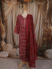 Queen Pink Floral Printed Design Cotton Straight Cut Salwar Suit with Dupatta