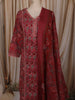 Queen Pink Floral Printed Design Cotton Straight Cut Salwar Suit with Dupatta