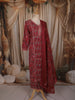 Queen Pink Floral Printed Design Cotton Straight Cut Salwar Suit with Dupatta