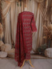 Queen Pink Floral Printed Design Cotton Straight Cut Salwar Suit with Dupatta