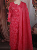 Queen Pink Floral Printed Design Cotton Straight Cut Salwar Suit with Dupatta